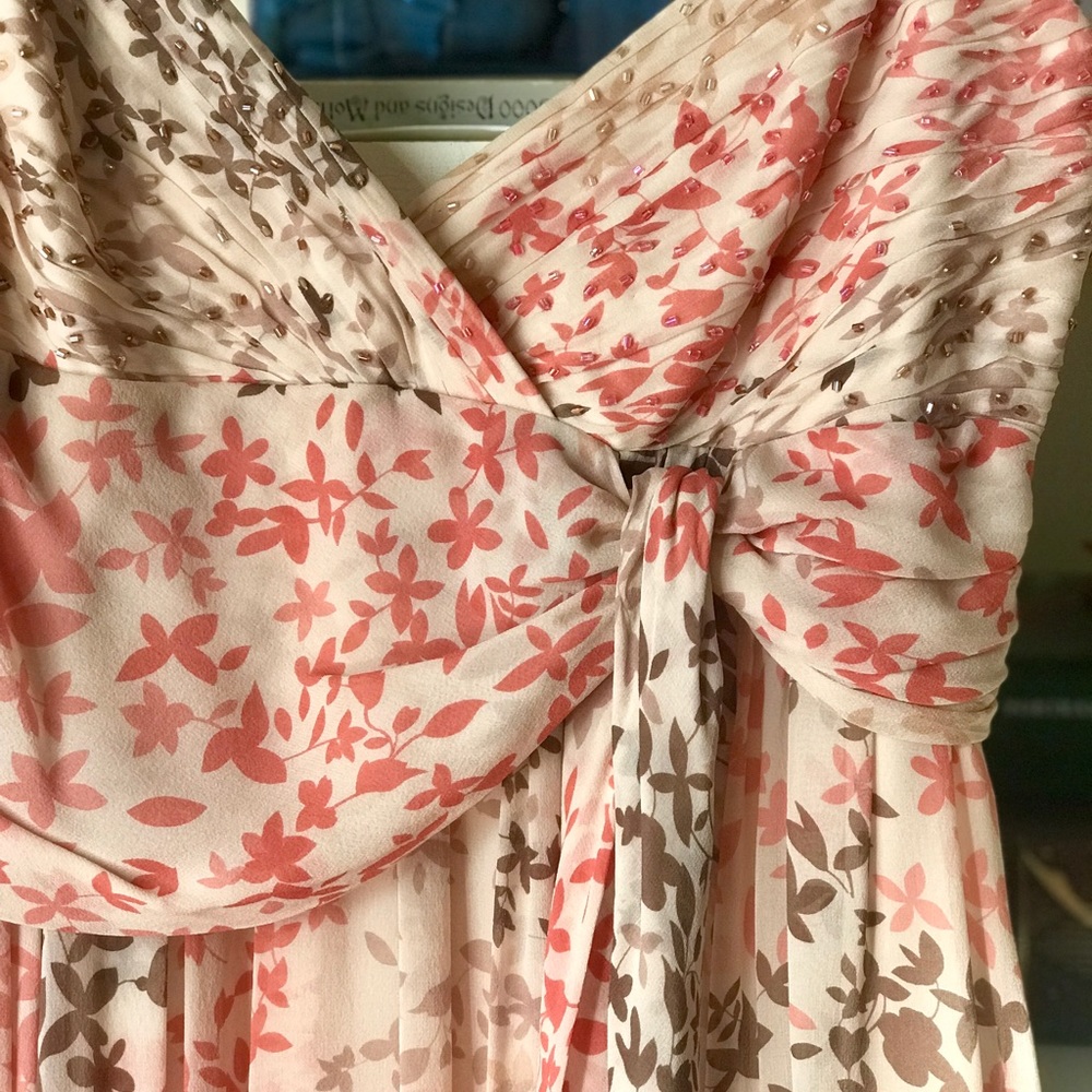 100% silk floral maxi dress BCBG Max Azaria.